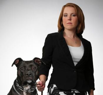 Colleen Kirby with her dog